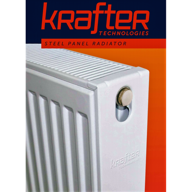 Радіатор Krafter 11 500×400 White 2100, G1/2" внутрішня, 120°C, 10 Bar, бічне, внутрішня G1/2", 400