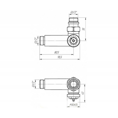Комплект кранів з термоголовкою MARIO 4820111354399, 49 мм, 68 мм