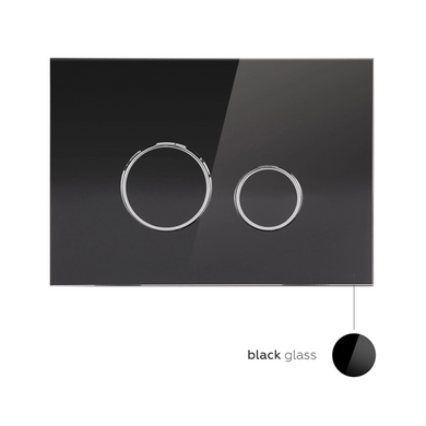 Клавіша змиву Nest 175х245х4 мм, Glass Black, кругла Qtap, QT0111V1163GB