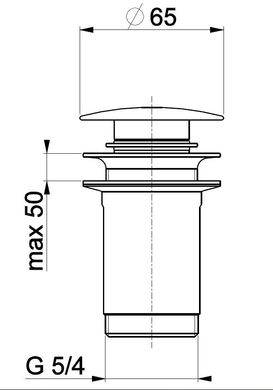 Металевий зливний клапан без переливу ARMATURA KLIK-KLAK CHROM 660-253-00