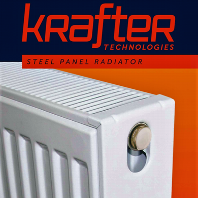 Радіатор Krafter 22 500×400 White 2140, G1/2" внутрішня, 120°C, 10 Bar, бічне, внутрішня G1/2", 400