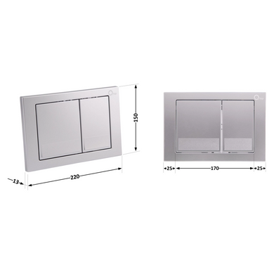 Клавіша змиву Nest 150x220x13 мм, Satin, квадратна Qtap, QT0111M06029SAT