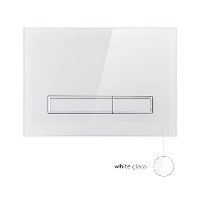 Клавіша змиву Nest 175х245х4 мм, Glass White, лінійна Qtap, QT0111V1105GW
