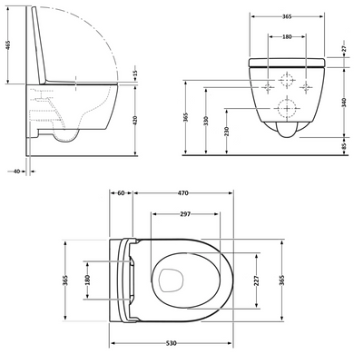 Унітаз підвісний Taurus Ultra Quiet 515&times;360&times;350 мм, White, з сидінням Slim Duroplast / Soft-close Qtap, QTTAU26W49116
